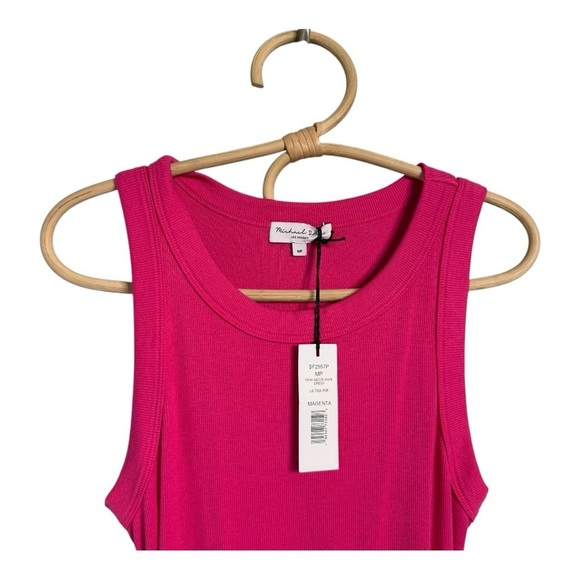 Michael Stars Demi Magenta Pink Sleeveless Ruched Tank Knit Dress SF2557P MP NEW - Picture 8 of 14